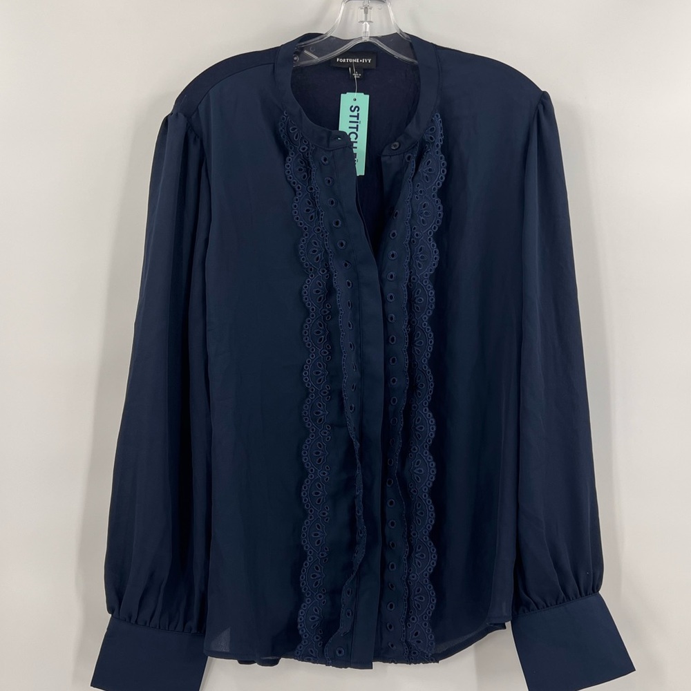 Fortune + ivy new Xiomara blouse size large - Picture 4 of 12